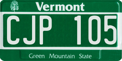 VT license plate CJP105