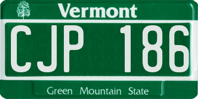 VT license plate CJP186