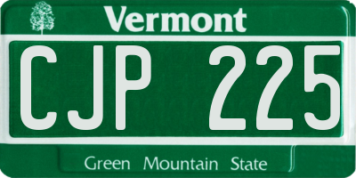 VT license plate CJP225