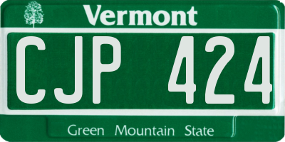 VT license plate CJP424