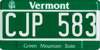 VT license plate CJP583