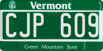 VT license plate CJP609