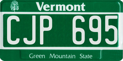 VT license plate CJP695