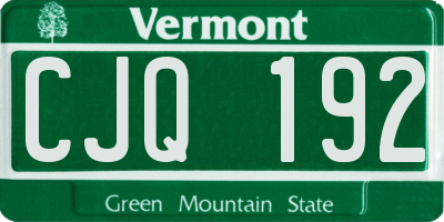 VT license plate CJQ192