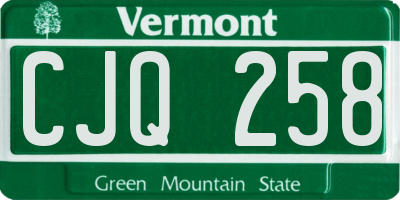 VT license plate CJQ258