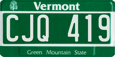 VT license plate CJQ419
