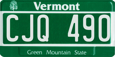 VT license plate CJQ490