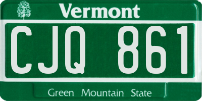 VT license plate CJQ861