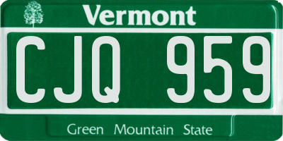 VT license plate CJQ959