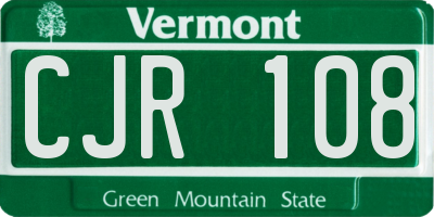 VT license plate CJR108