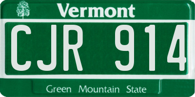 VT license plate CJR914