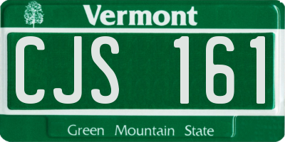VT license plate CJS161