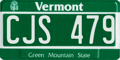 VT license plate CJS479