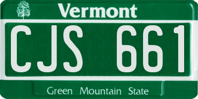 VT license plate CJS661