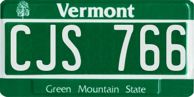 VT license plate CJS766