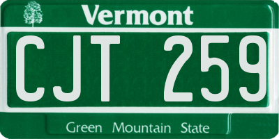VT license plate CJT259