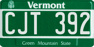 VT license plate CJT392