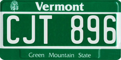 VT license plate CJT896