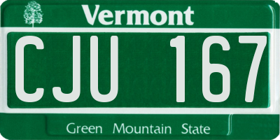 VT license plate CJU167