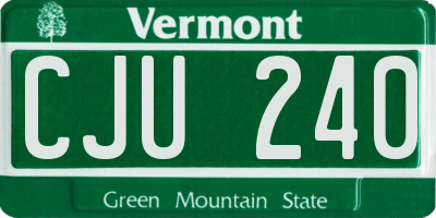 VT license plate CJU240