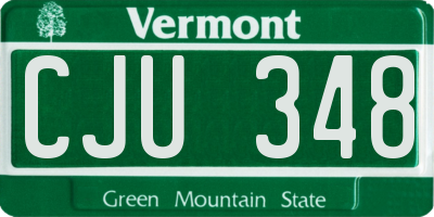 VT license plate CJU348