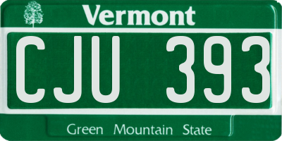 VT license plate CJU393