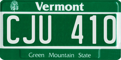 VT license plate CJU410