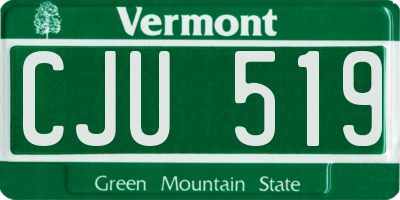 VT license plate CJU519