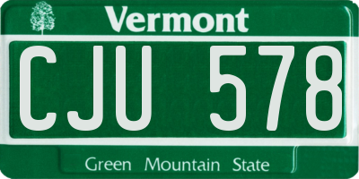 VT license plate CJU578