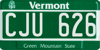 VT license plate CJU626