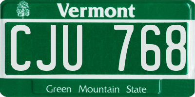 VT license plate CJU768