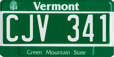 VT license plate CJV341