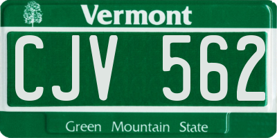 VT license plate CJV562