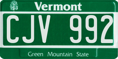 VT license plate CJV992