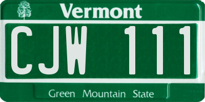 VT license plate CJW111