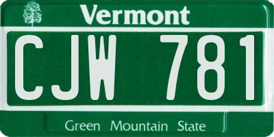 VT license plate CJW781