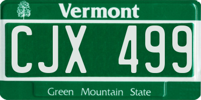 VT license plate CJX499