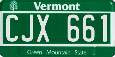 VT license plate CJX661