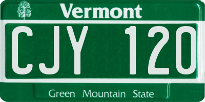 VT license plate CJY120