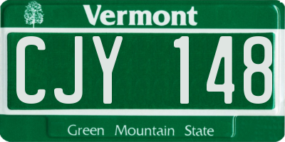 VT license plate CJY148