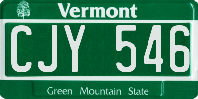 VT license plate CJY546