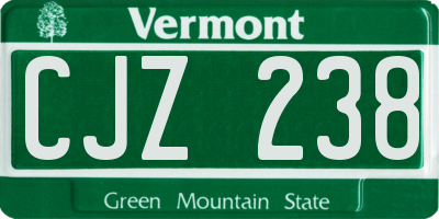 VT license plate CJZ238