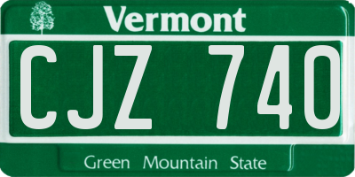 VT license plate CJZ740