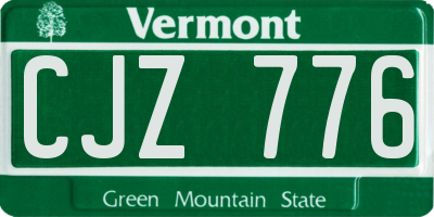 VT license plate CJZ776