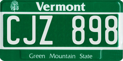 VT license plate CJZ898
