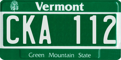 VT license plate CKA112