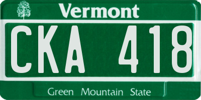 VT license plate CKA418