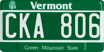 VT license plate CKA806