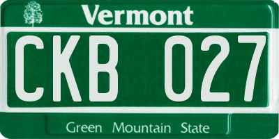VT license plate CKB027