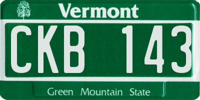 VT license plate CKB143